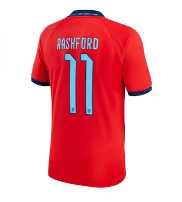 Maillot de foot Angleterre Marcus Rashford #11 Extérieur Monde 2022 Manches Courte